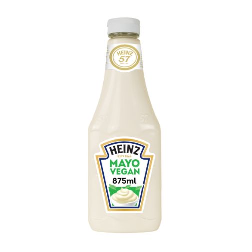 An 875 milliliter bottle of Heinz brand Vegan Mayonnaise