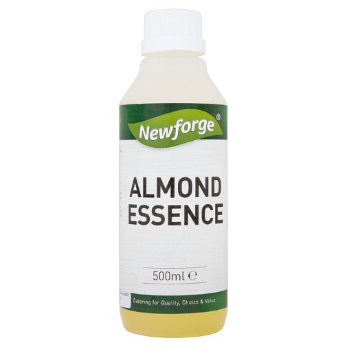 A 500 milliliter bottle of Newforge brand Almond Essence