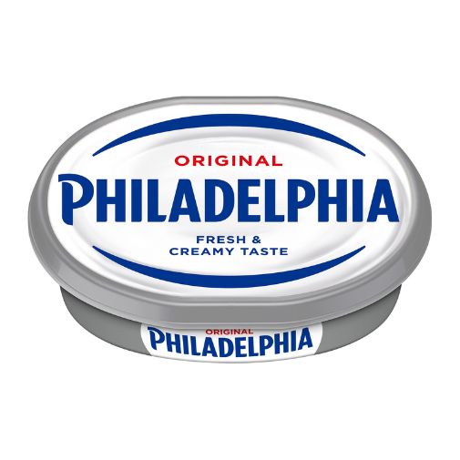 A 180 gram tub of Philadelphia brand Original Cream Cheese