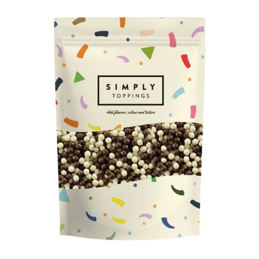 A 500 gram pouch of Simply brand Mini Chocolate Balls
