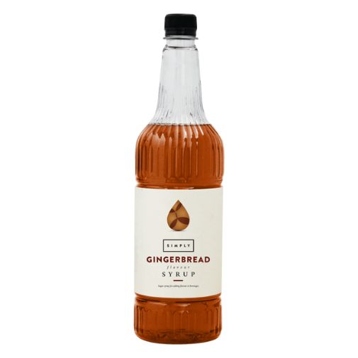 A 1 liter bottle of Simply brand Cinnamon Syrup