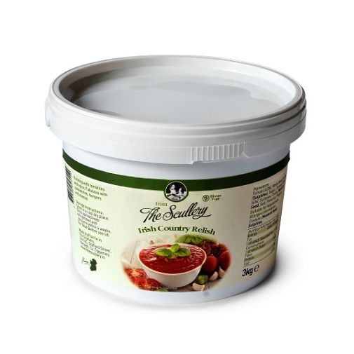A 3 kilogram tub of The Scullery brand Irish Country Relish